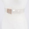 Vegan Belt with Rhinestone Buckle – Clear