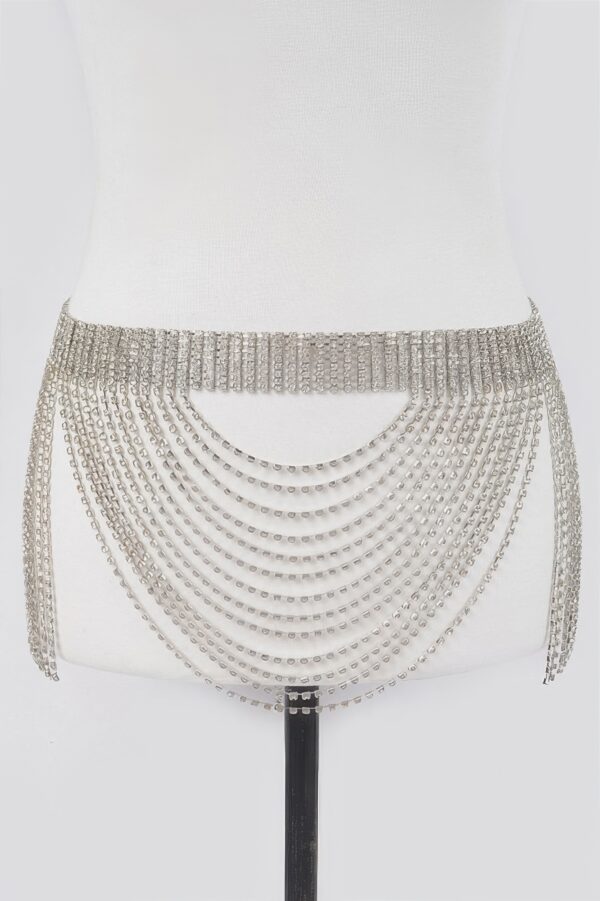 Rhinestone Multi-Layer Drop Belt – Draped Crystal Chain