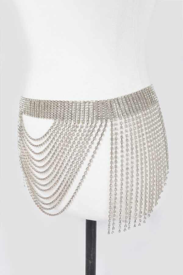 Rhinestone Multi-Layer Drop Belt – Draped Crystal Chain