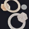 Rhinestone Round Earrings – Oversized Sparkle Discs