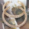 Rhinestone Hoop Earrings – Multicolor 60mm