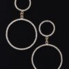 Double Circle Rhinestone Drop Earrings