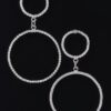 Double Circle Rhinestone Drop Earrings