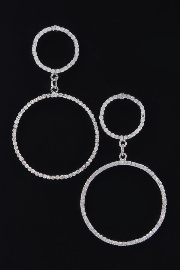 Double Circle Rhinestone Drop Earrings