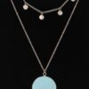 Multi-Stone Pendant Necklace with Polished Chain