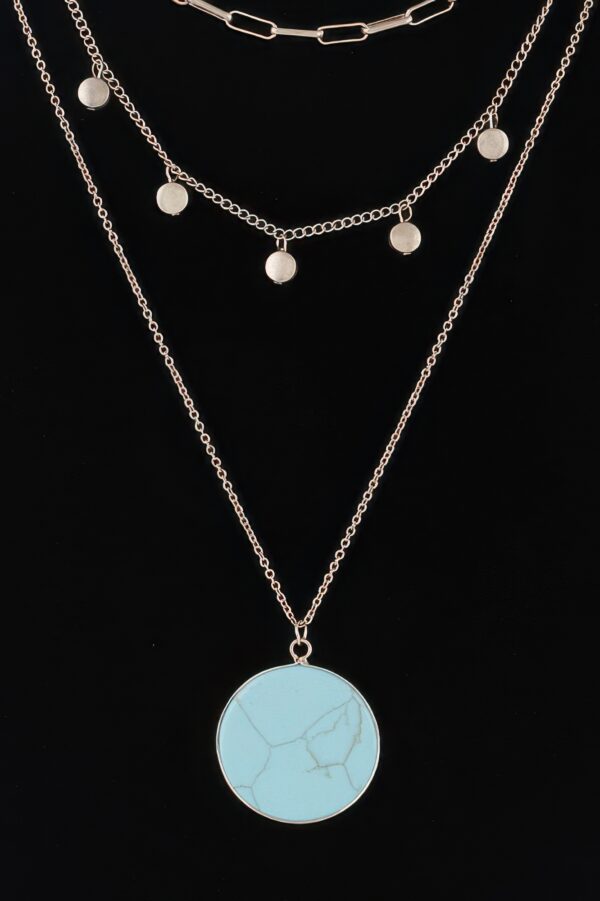 Multi-Stone Pendant Necklace with Polished Chain