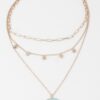 Multi-Stone Pendant Necklace with Polished Chain