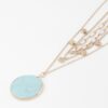 Multi-Stone Pendant Necklace with Polished Chain
