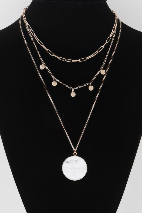 Multi-Stone Pendant Necklace with Polished Chain