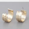 Hoop Earrings with Layered Line Texture – Mini Polished Hoops