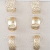 Bulky Multi-Hoop Earrings Set in Polished Metal