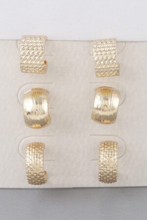 Bulky Multi-Hoop Earrings Set in Polished Metal