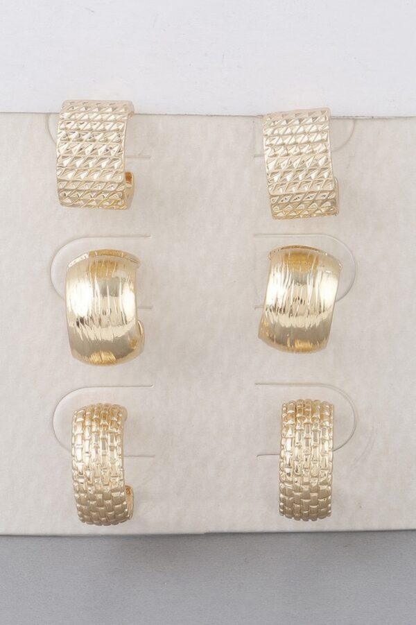 Bulky Multi-Hoop Earrings Set in Polished Metal