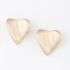 Abstract Heart Stud Earrings – Sleek Metallic 0.8″