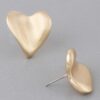 Abstract Heart Stud Earrings – Sleek Metallic 0.8″
