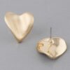 Abstract Heart Stud Earrings – Sleek Metallic 0.8″