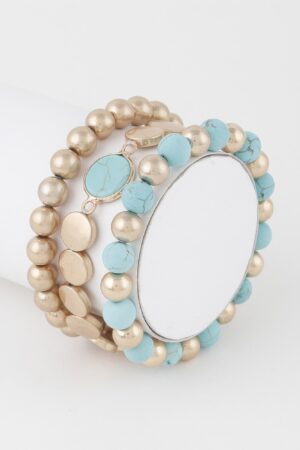 Multi-Stone Beaded Bracelet – Stretch Multi-Color