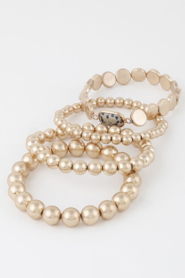 Stone Pendant Beaded Bracelet – Neutral Beads
