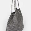 Rhinestone Bucket Bag with Chunky Chain Strap