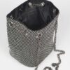 Rhinestone Bucket Bag with Chunky Chain Strap