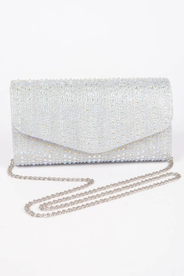 Rhinestone Hotfix Party Clutch – Structured Sparkle