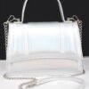 Metallic Top Handle Crossbody Bag – Structured Mini