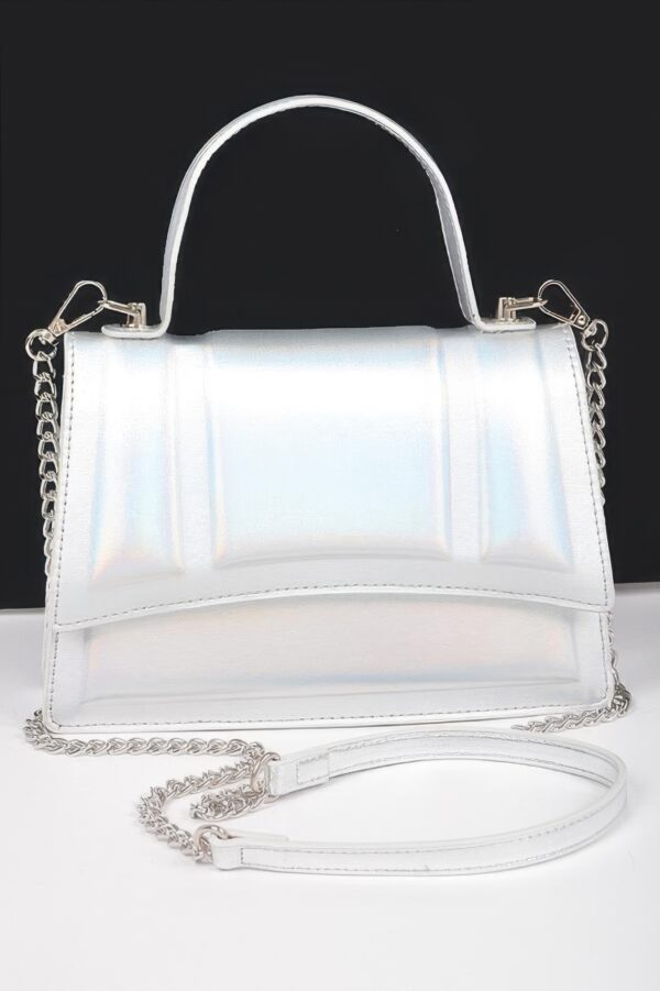 Metallic Top Handle Crossbody Bag – Structured Mini