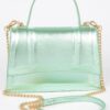Metallic Top Handle Crossbody Bag – Structured Mini