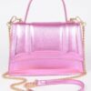 Metallic Top Handle Crossbody Bag – Structured Mini