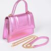 Metallic Top Handle Crossbody Bag – Structured Mini