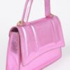 Metallic Top Handle Crossbody Bag – Structured Mini