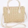 Vegan Faux Straw Mini Tote – Structured Top-Handle