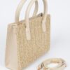 Vegan Faux Straw Mini Tote – Structured Top-Handle
