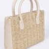 Vegan Faux Straw Mini Tote – Structured Top-Handle