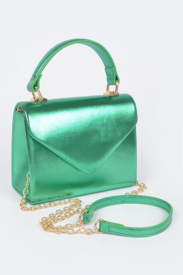 Metallic Top Handle Clutch – Sculptural Evening Bag