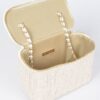 Compact Faux Straw Cosmetic Case with Structured Body