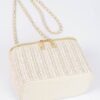 Compact Faux Straw Cosmetic Case with Structured Body