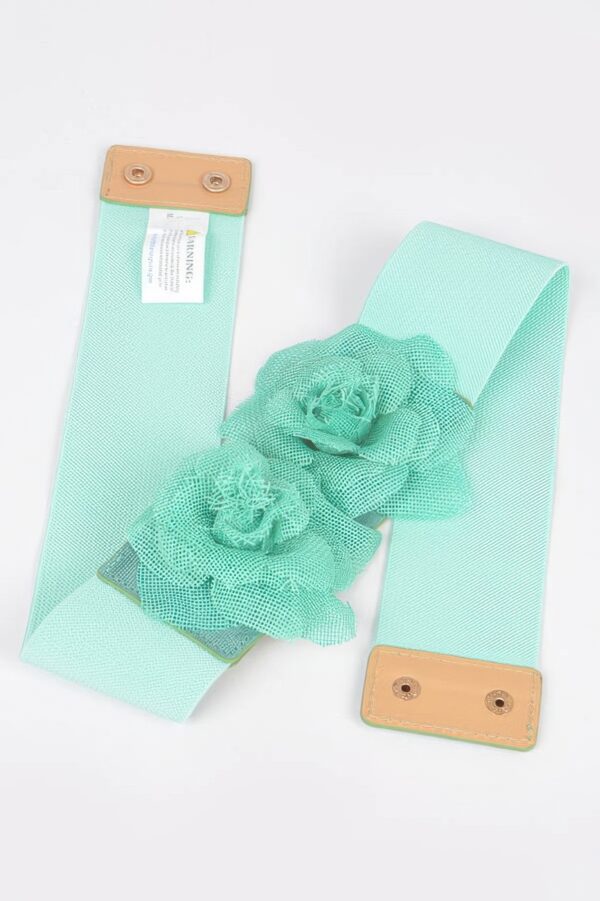 Floral Buckle Elastic Waist Belt
