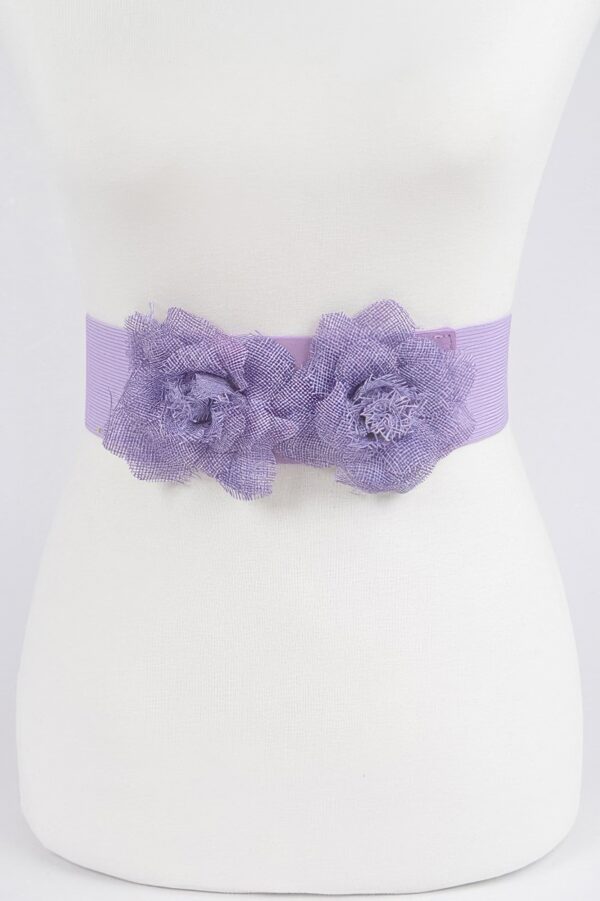 Floral Buckle Elastic Waist Belt