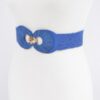 Faux Straw Two-Buckle Elastic Waist Belt