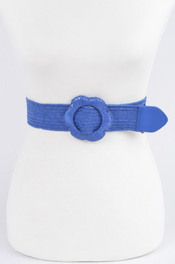 Faux Straw Elastic Waist Belt – Neutral Straw Finish