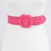 Faux Straw Elastic Waist Belt – Neutral Straw Finish