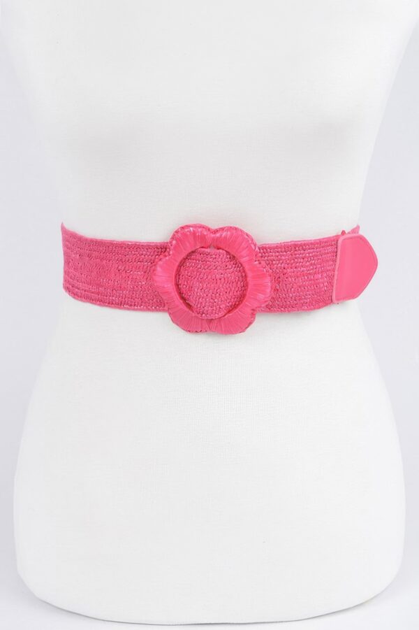 Faux Straw Elastic Waist Belt – Neutral Straw Finish