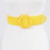 Faux Straw Elastic Waist Belt – Neutral Straw Finish