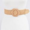 Faux Straw Elastic Waist Belt – Neutral Straw Finish