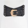 Multi Metal Elastic Belt – Wide Metallic Accent