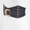 Multi Metal Elastic Belt – Wide Metallic Accent
