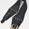 Multi Metal Elastic Belt – Wide Metallic Accent