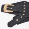 Multi Metal Elastic Belt – Wide Metallic Accent