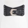 Multi Metal Elastic Belt – Wide Metallic Accent